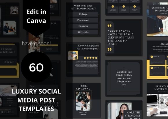 60 Luxury Social Media Canva Templates: Your Shortcut to a Premium Brand Presence