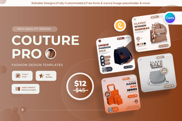 Couture Pro: Elevating Brand Aesthetics with Fashion Canva Templates