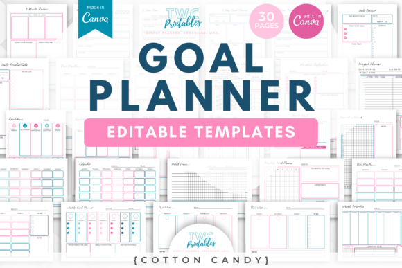 Goal Planner Canva Templates COTTON CA: Your Digital Blueprint for Achievement