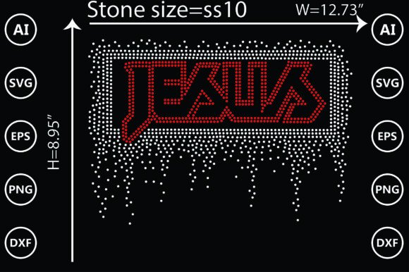 Jesus Rhinestone Templates Design: Creative Faith Projects