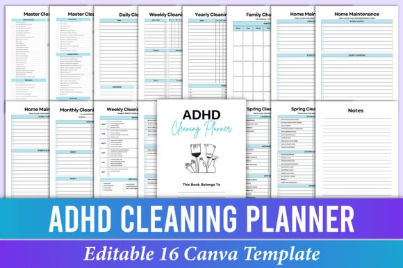 Mastering Visual Structure: The ADHD Cleaning Planner Canva Templates