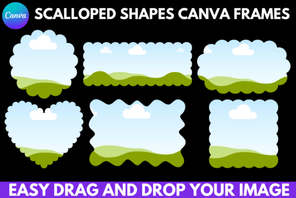 Scalloped Shapes Canva Frames Templates: A Simple Tool for Polished Designs