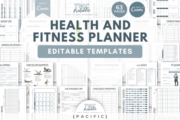 Streamline Your Wellness Goals with Fitness Planner Canva Templates PAC