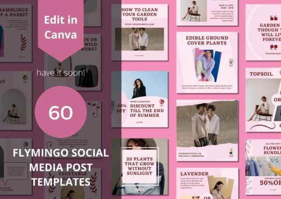 Streamlining Content Strategy with 60 Flymingo Social Media Canva Templates