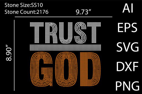 Trust God Rhinestone Templates Design